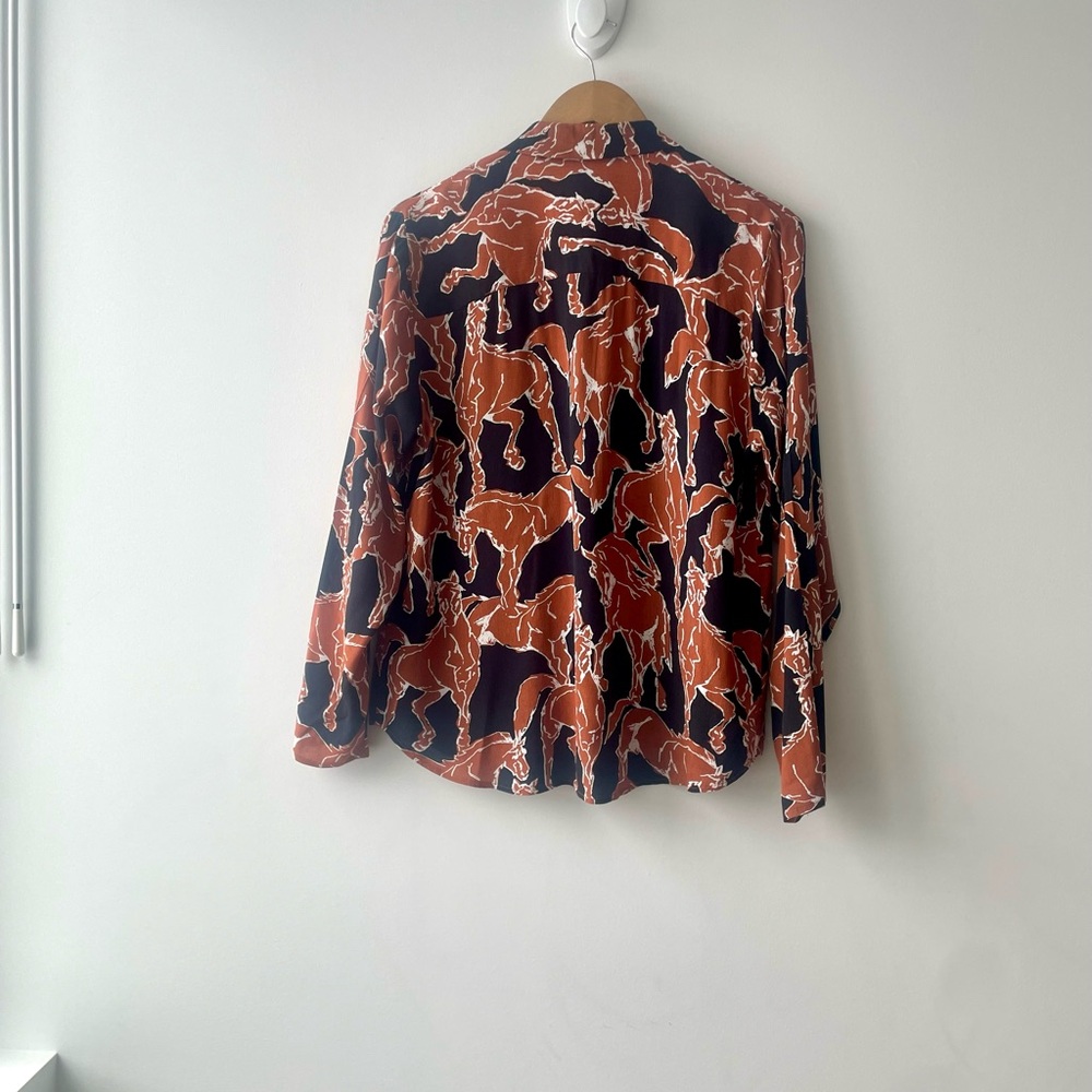 Equestrian preppy black and brown blouse - ICHI - size L - Picture 5 of 7